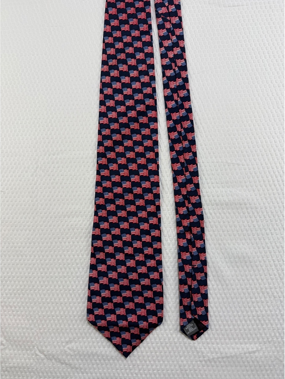 Vintage American Traditions USA Flag Silk Tie Patriotic Made in USA 1990s